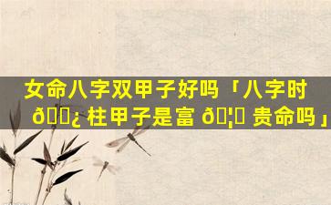 女命八字双甲子好吗「八字时 🌿 柱甲子是富 🦄 贵命吗」